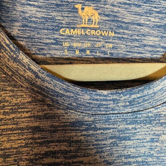 Camel Crown Men's Blue Heather Dri Fit Performance Crew Neck T-Shirt Size Small - Picture 2 of 7